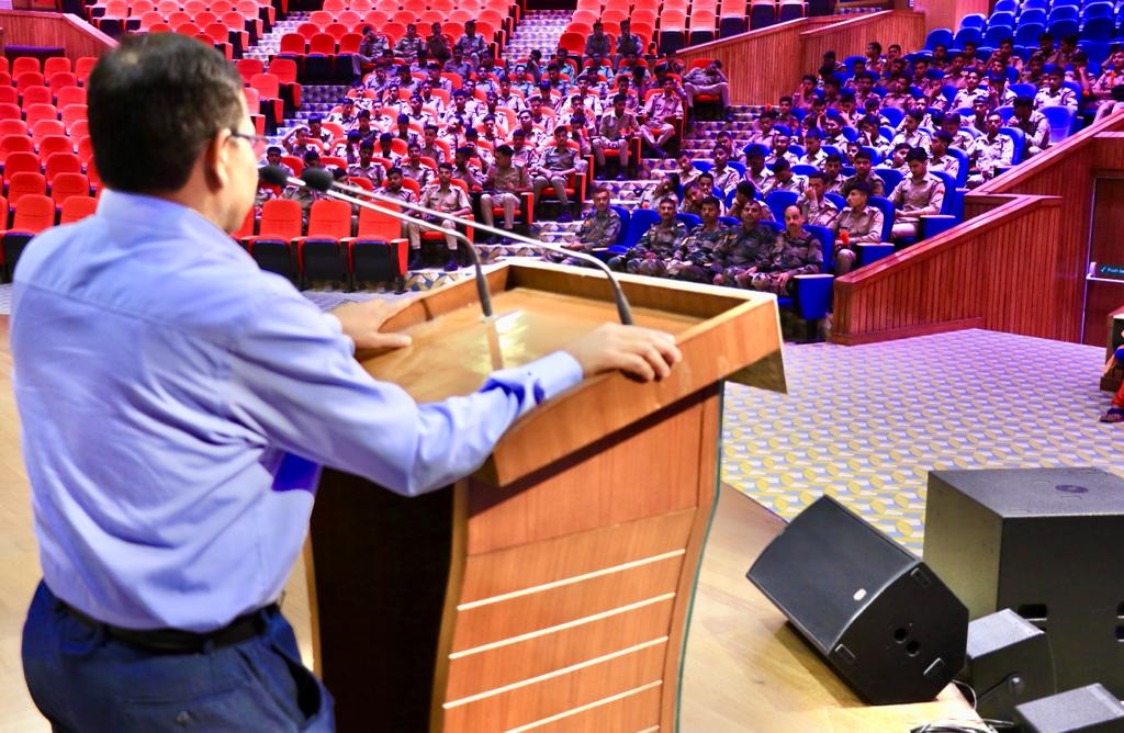 Sharda University's Vice-Chancellor gave his valuable speech to address the Cadets of the NCC Team.