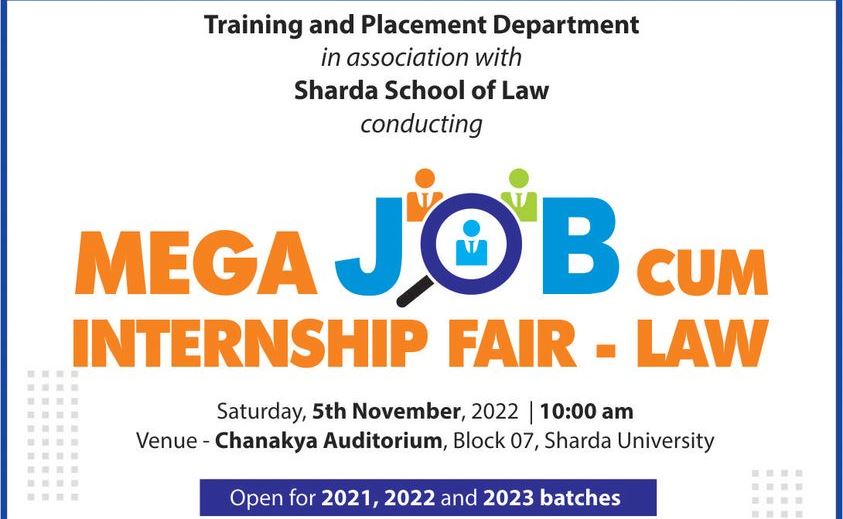 Mega Job cum Internship Fair of Law on 5th Nov 2022
