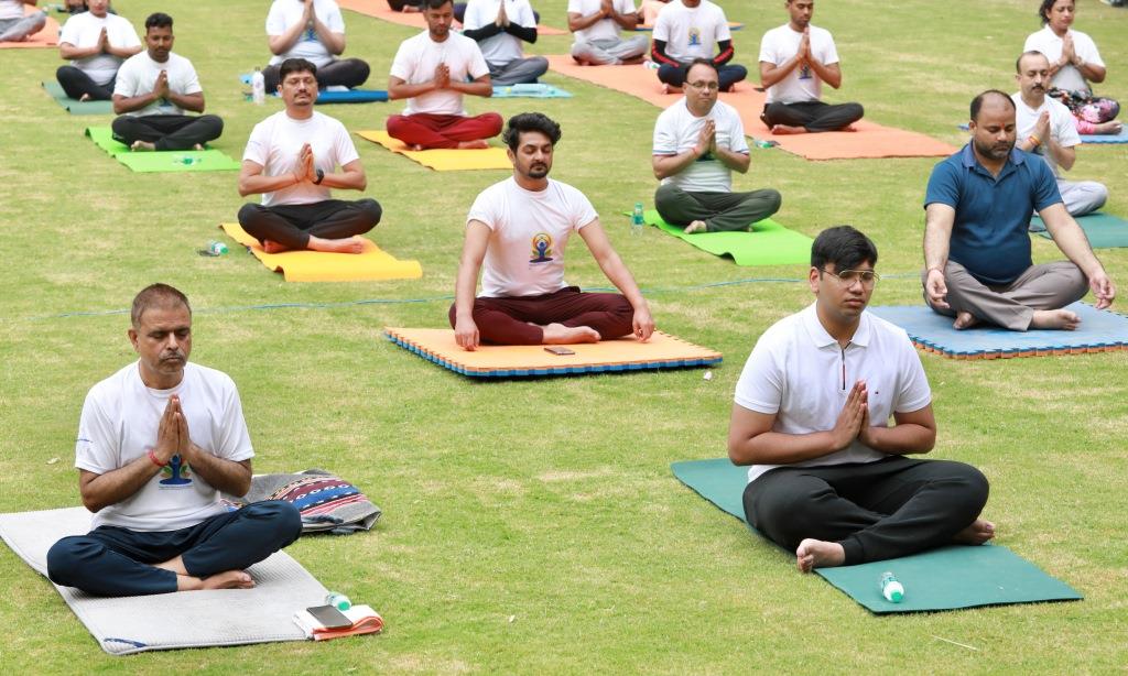 International Yoga Day celebration in Sharda University on 21st June 2022
