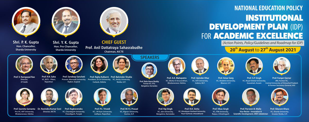 IDP for  Academics Excellence (Action Points, Policy/Guidelines and Roadmap for IDP) 20th to 27 August 2021