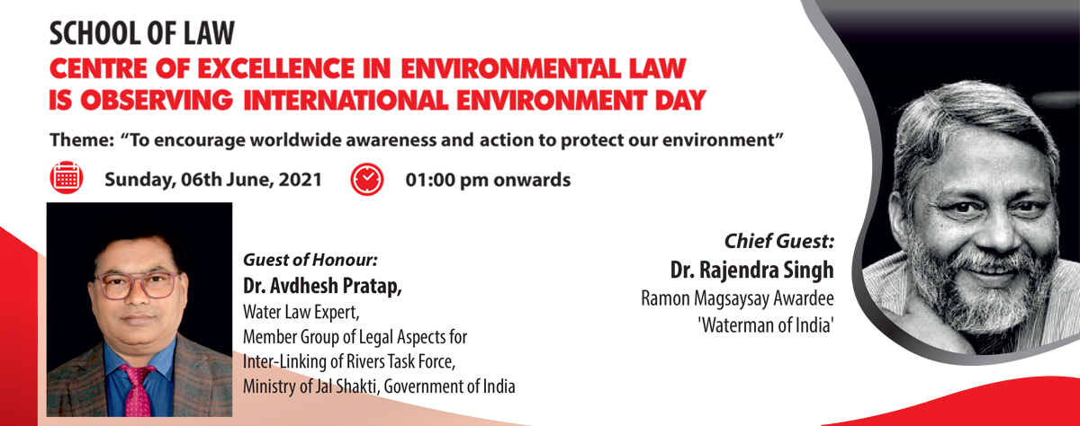 The Centre of Excellence in Environmental Law (SOL) is observing International Environment Day on Sunday, 06th&nbsp;June, 2021
