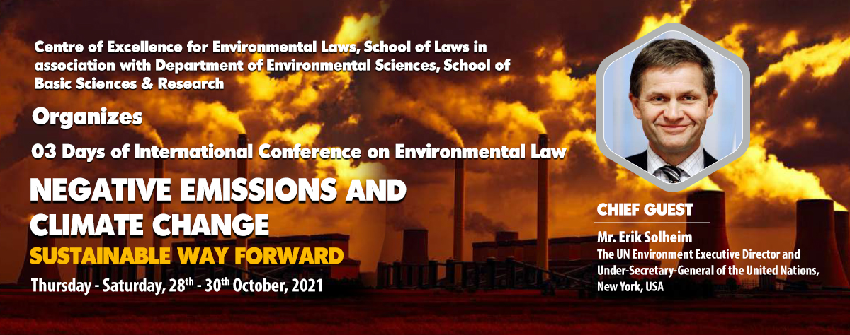 3 Days International Conference on Environmental Law  Theme  from&nbsp;Thursday- Saturday, 28th -30th October, 2021.