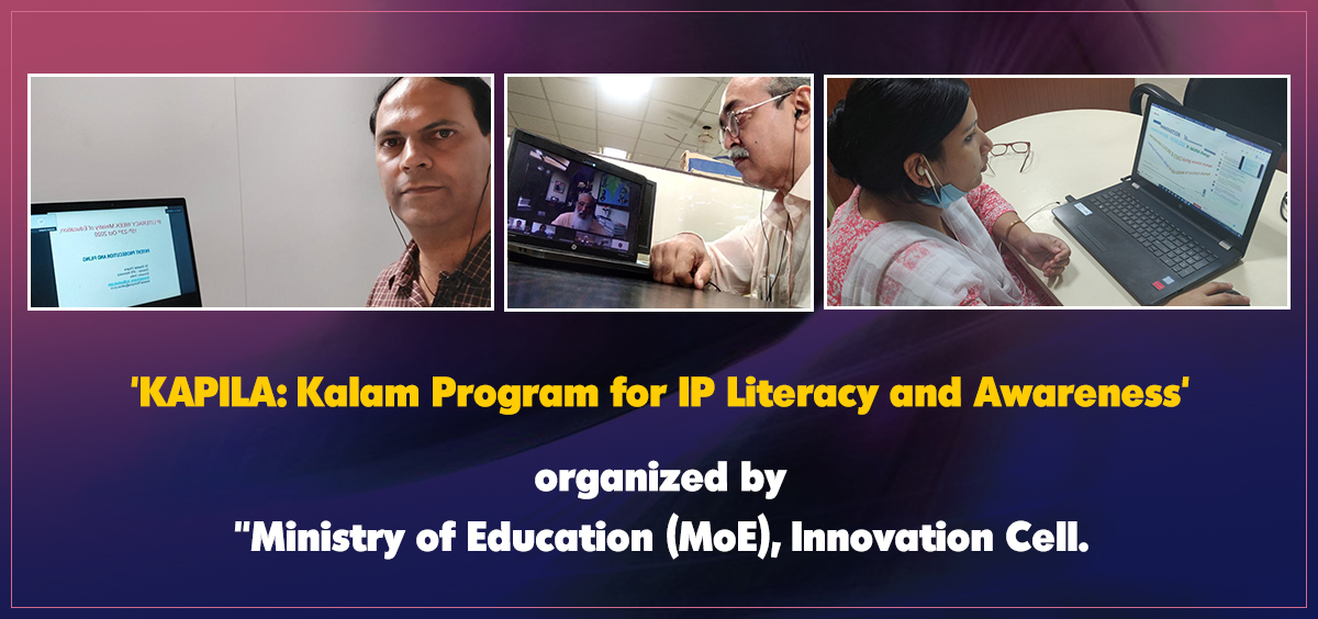 9-day programme 'KAPILA: Kalam Program for IP Literacy and Awareness' from 15th-23rd October 2020
