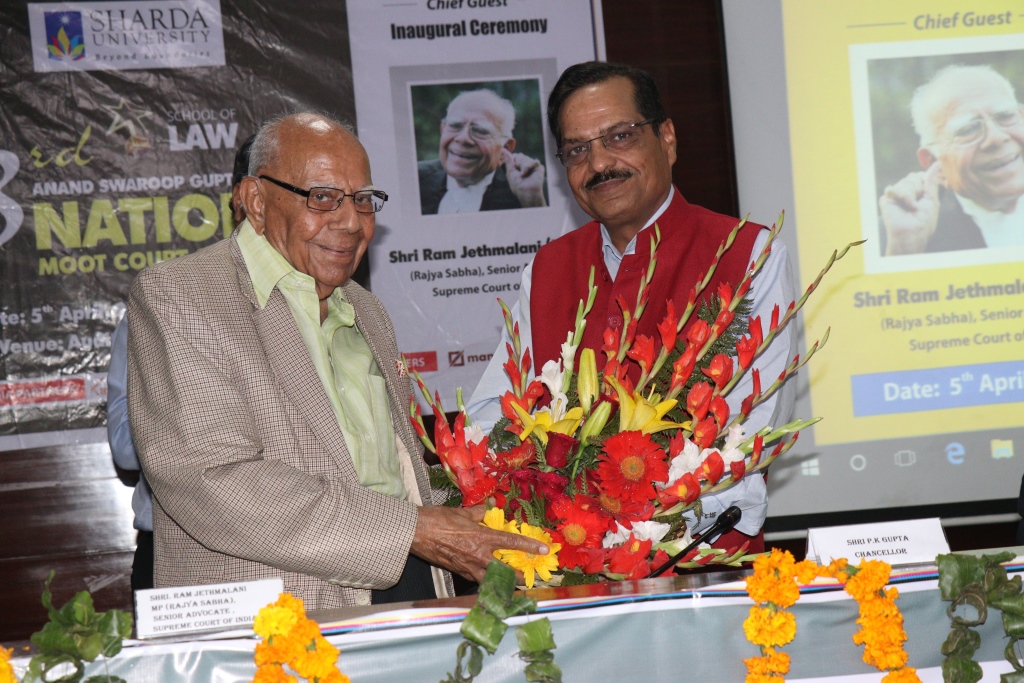 Mr. Ram Jethmalani, MP(Rajya Sabha), Senior Advocate, Chief Guest in Inaugural Ceremony of 3rd Anand Swaroop Gupta Memorial National Moot Court Competition, 2018
